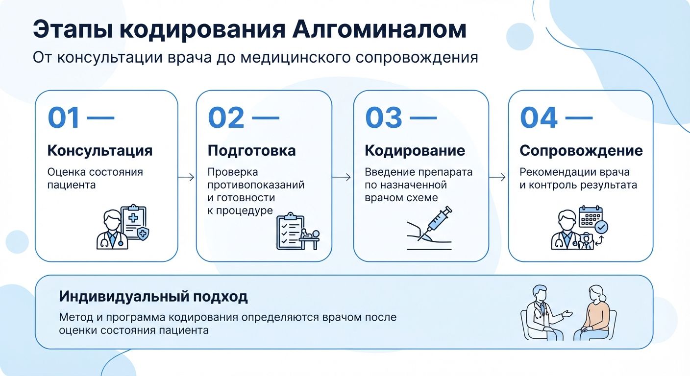 Кодирование препаратом «Алгоминал» в Микуни инфографика
